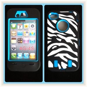 💝 Zebra Shell Silicone Case Iphone 4/4S💝BLE