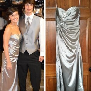 Silver prom dress
