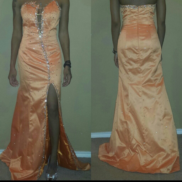 Peach Elegant Mermaid Prom Dress