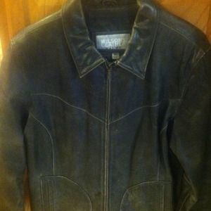 Distressed  Brown Leather XL Jacket