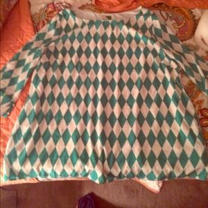 Green and white tunic