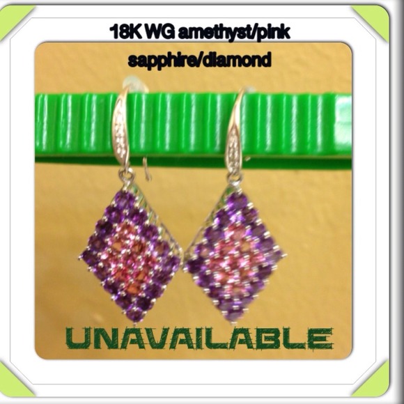 ⭕REDUCED⭕18KT  WG AMETHYST/PINK SAPPHIRE/DIAMOND