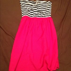 Pink strapless dress
