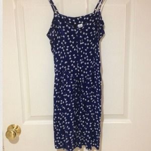 Navy blue dress with bows