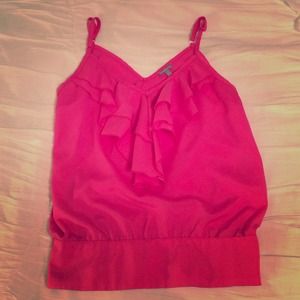 Neon pink ruffle tank