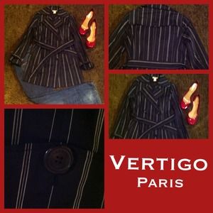 Vertigo Paris double breasted black & white coat