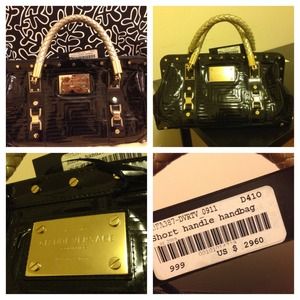 VERSACE black patent leather satchel