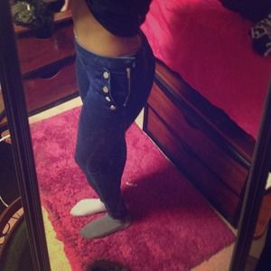 High waisted denim pants