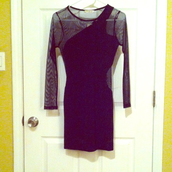 Black mesh ponte knot dress. NWOT. $40