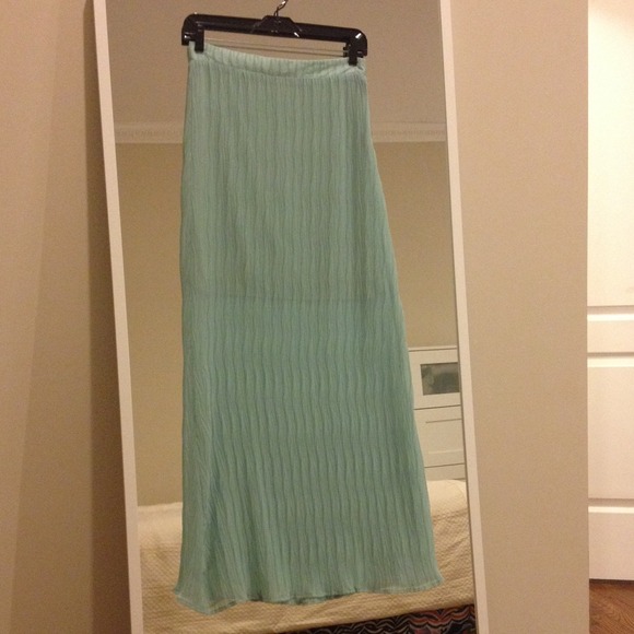 Mint Long Maxi Skirt - Picture 1 of 4