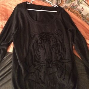 Torrid size 2 sweater. Dark grey with black tiger