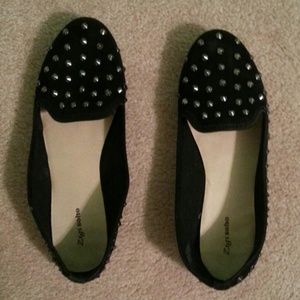 Studded Velvet Loafers