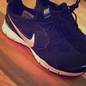 Black and white nike shoes