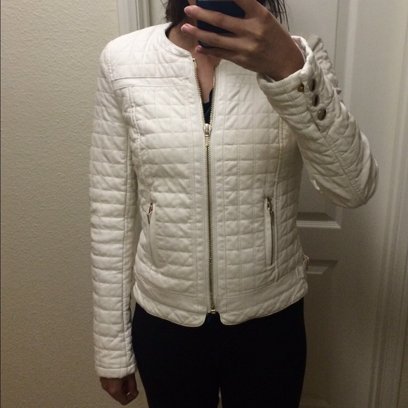 🚫SOLD🚫 🎉HP2/15🎉 White Zara Leather Jacket - Picture 4 of 4