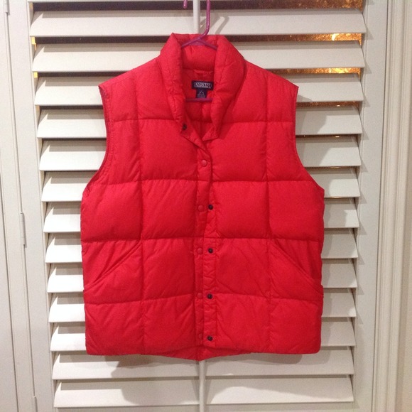 Lands End Jackets & Blazers - Orange Goose Down Puffer Vest (Lands End)