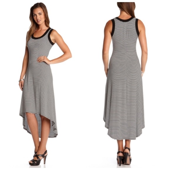 Dresses & Skirts - REDUCED✔️ Black + White Stripe Hi-Lo Maxi Dress