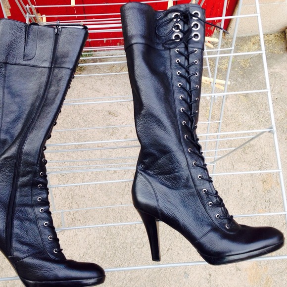 Tall Regal Black Lace-Up Nine West Boot