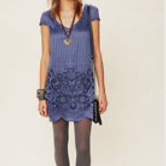 Free People Dresses & Skirts - FREE PEOPLE "New Romantics" Blue Fine Lace Dress