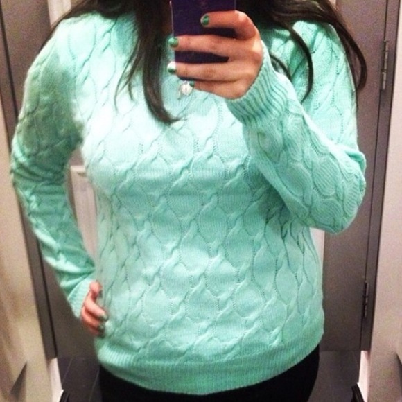 NWOT Teal Cable Knit Sweater Forever 21 - Picture 2 of 4