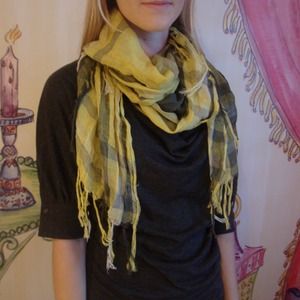 Yellow/Black/Gray plaid Scarf