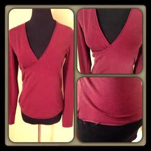 Cute stretchy faux wrap shirt