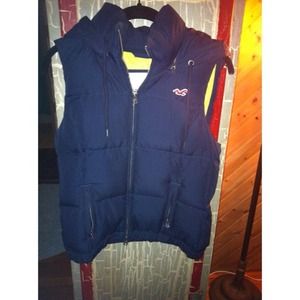 Navy Blue Hollister Puffer Vest