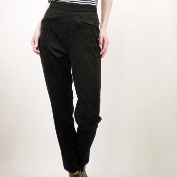 SOLD - Vintage Black High Waisted Riding Pants - Picture 1 of 4