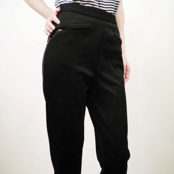 SOLD - Vintage Black High Waisted Riding Pants - Picture 2 of 4