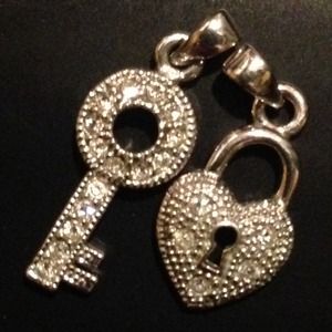 Heart Lock and Key Pendants.