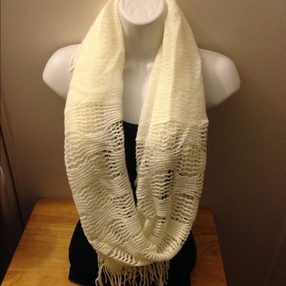 Creme multi style infinity scarf