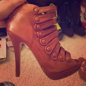 High heeled peep toes