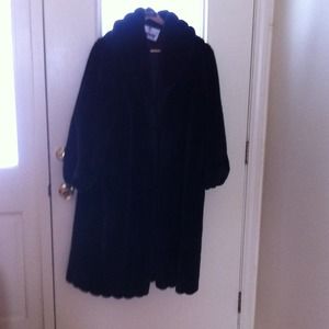Faux fur, full, black, USA made