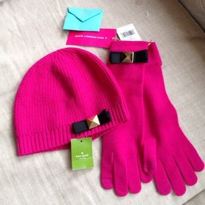 Kate spade hat and gloves