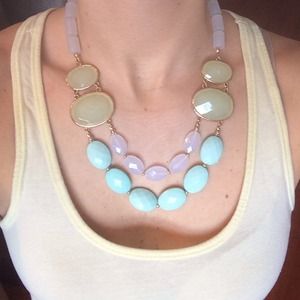 Blue/turquoise/clear Statement Necklace