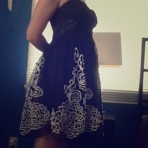 Black and White Semi Formal Dress