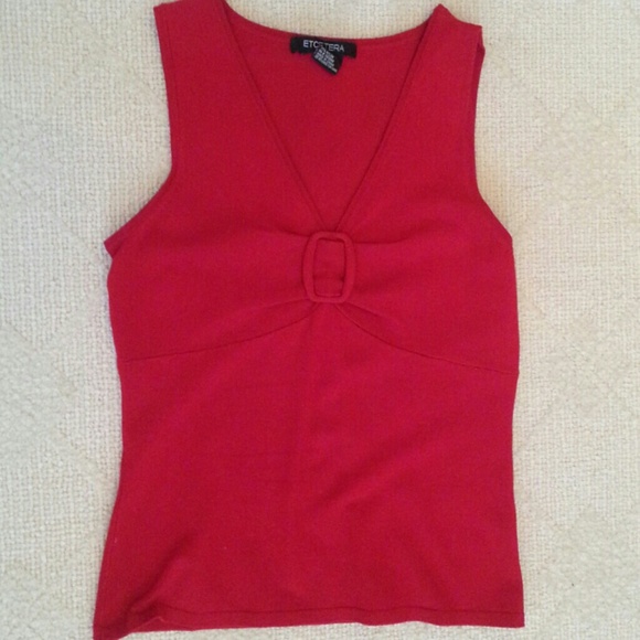 Etcetera Red knit camisole