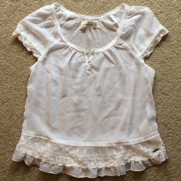 A&F sheer white top!