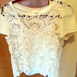 Crochet cream top