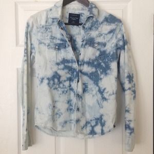 American Eagle Denim Tie Tye Shirt