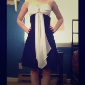 Black and white formal dress