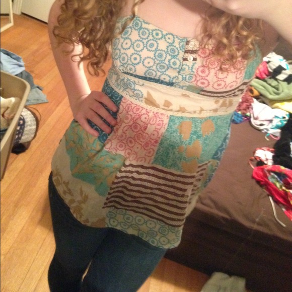 Bohemian patchwork baby doll top