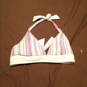 Striped bathing suit top