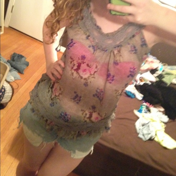 Chiffon floral shirt