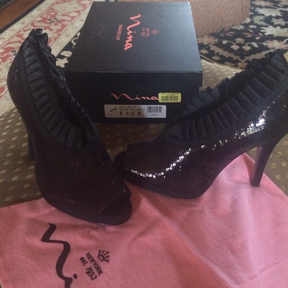 Black Sequin Booties!