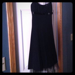 Black and blue polka dot dress size small