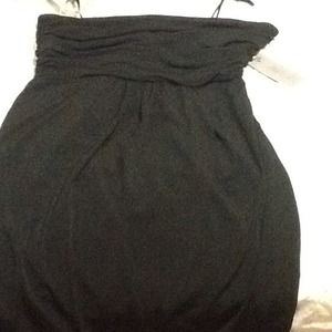 Jennifer Lopez strapless black dress.