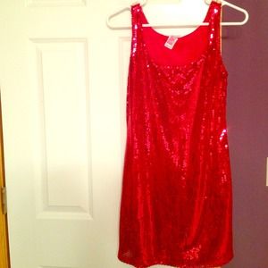Red sequin dress