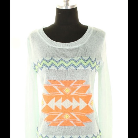 Aztec print spring sweater