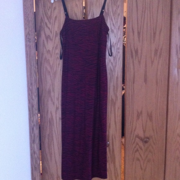 Arden B red/black zebra print form fitted dress