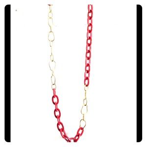 Red and Gold Link Necklace
